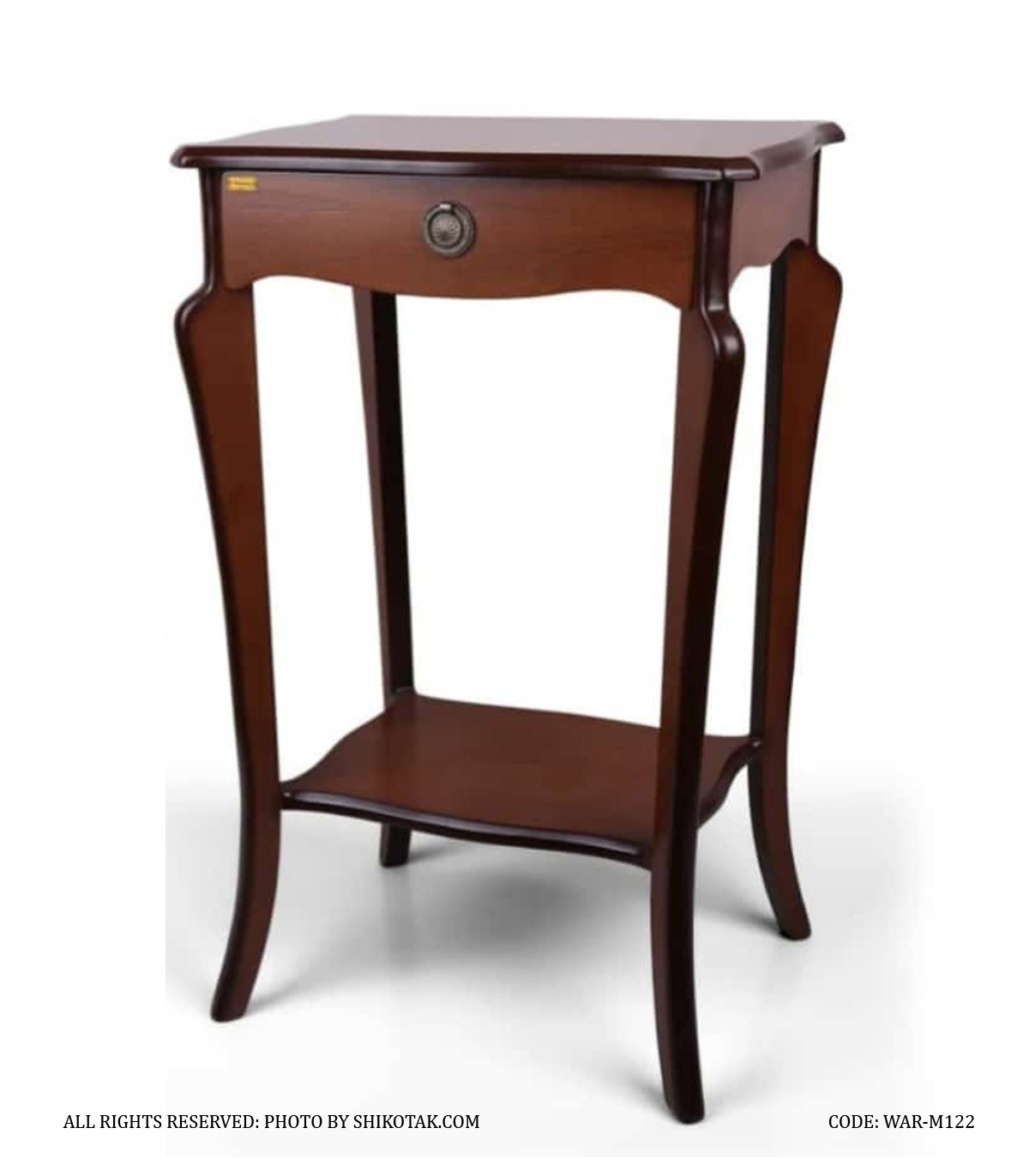 میز تلفن چوبی کلاسیک تک کشو مدل 122