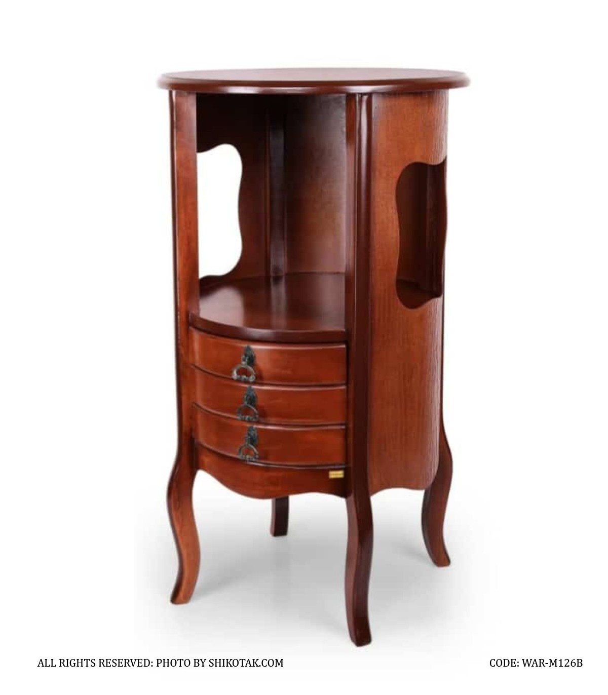 میز آباژور و میز جاکتابی گرد سه کشو مدل 126