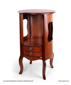 میز جاکتابی و میز آباژور گرد دو کشو مدل130