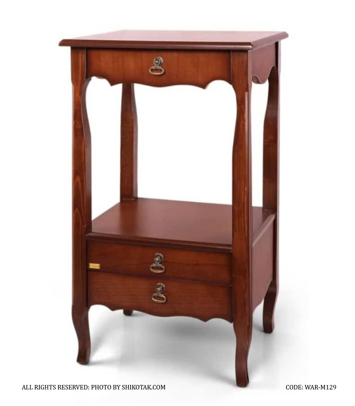 میز دکوری مدرن چوبی سه کشو مدل 129