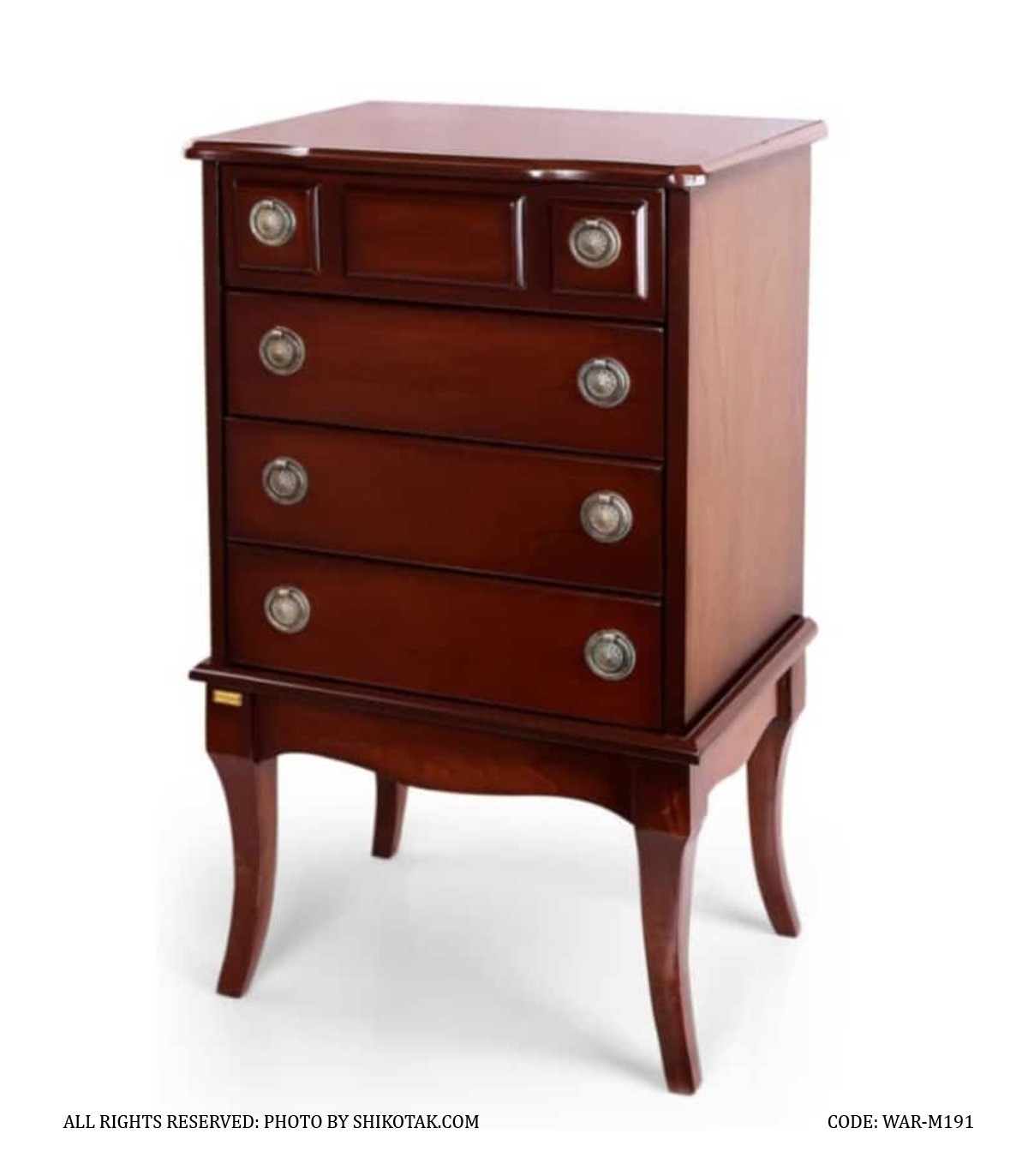 میز تلفن و دکوری چوبی مدرن 4 کشو مدل 191