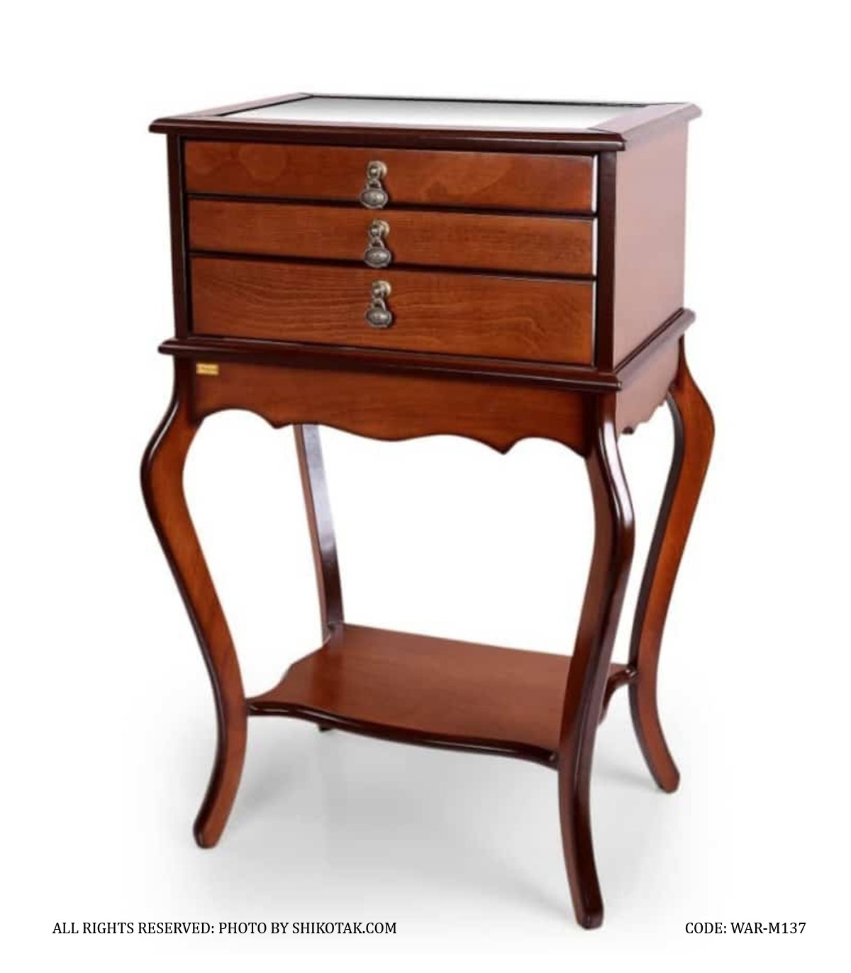 میز کنسول قاشق و چنگال کنار سالنی چوبی سه کشو مدل 137