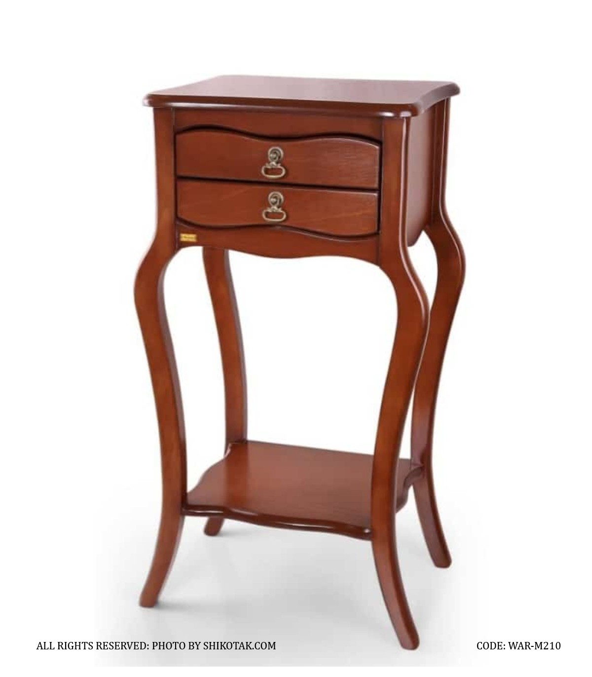 میز تلفن مدرن چوبی دو کشو مدل 210