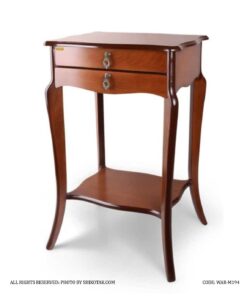 میز تلفن و گرامافون چوبی کلاسیک دو کشو مدل 194