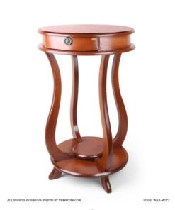 میز تلفن و میز دکوری گرد چوبی مدل 172