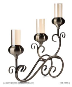 جاشمعی سه شعله مدل کالسکه ای برنزی