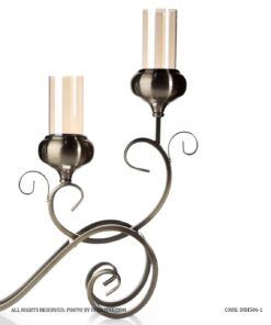 جاشمعی سه شعله مدل کالسکه ای برنزی