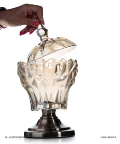 شکلات خوری پایه برنزی شامپاینی مدل شکفته