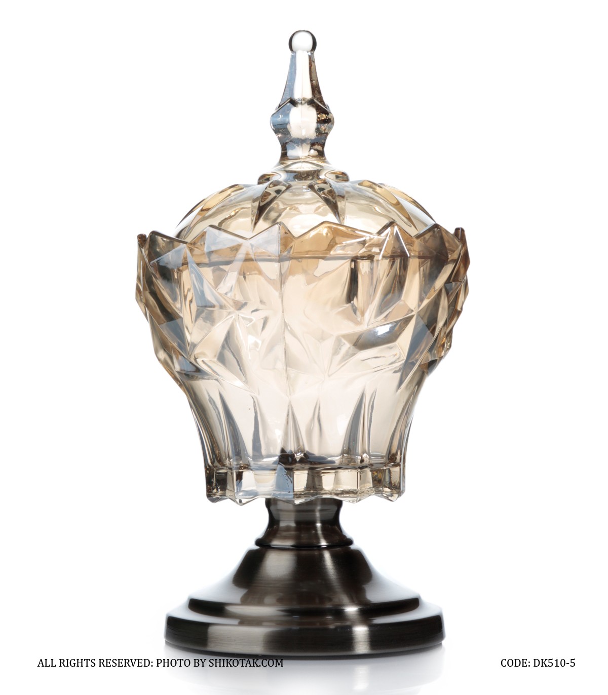 شکلات خوری پایه برنزی شامپاینی مدل شکفته