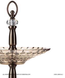 ظرف میوه خوری سلطنتی دو طبقه مدل توپی نگین دار