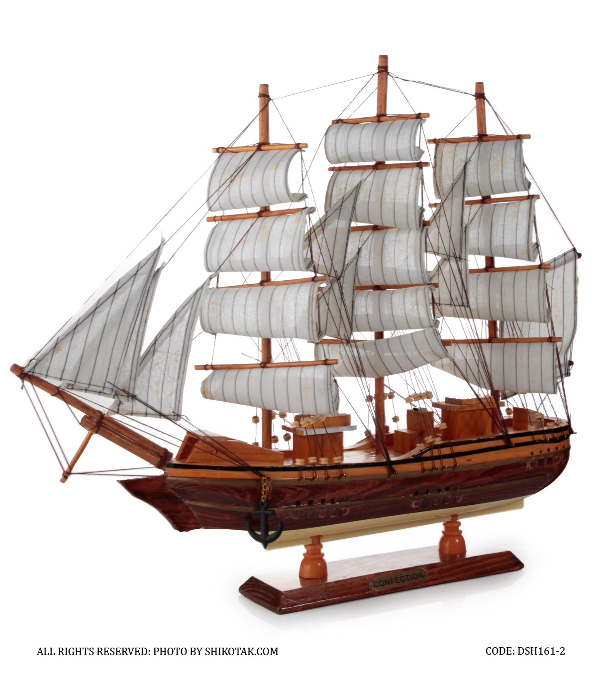 کشتی دکوری بادبانی چوبی سری 161-2