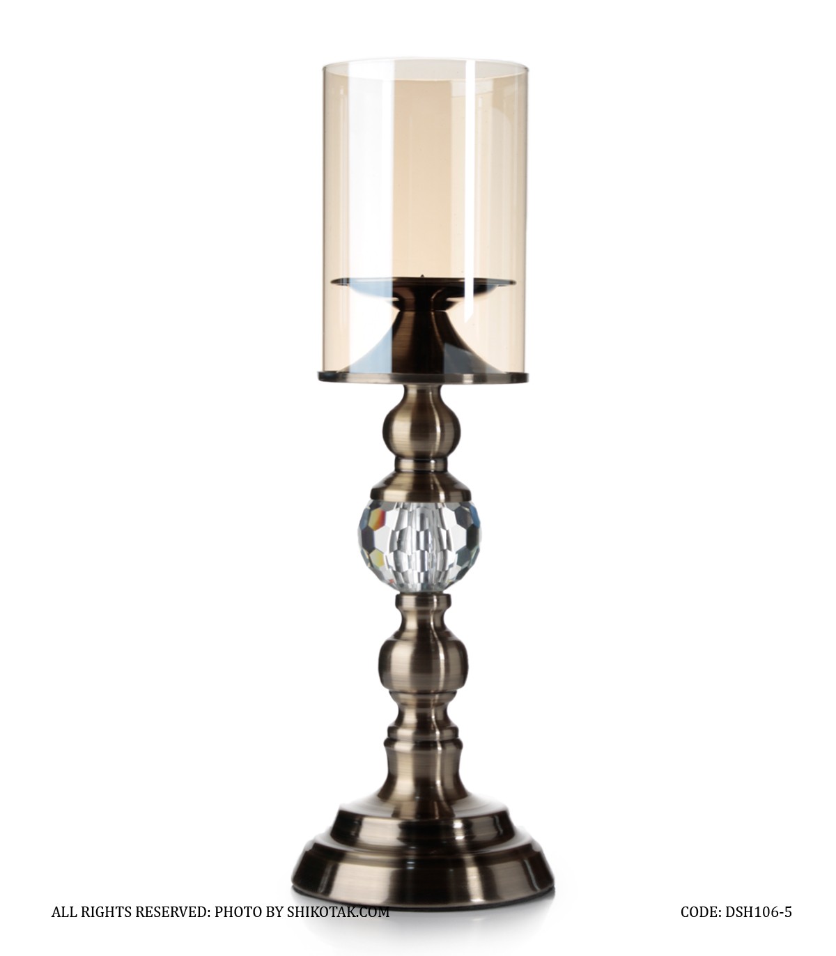 جاشمعی پایه برنزی کریستالی