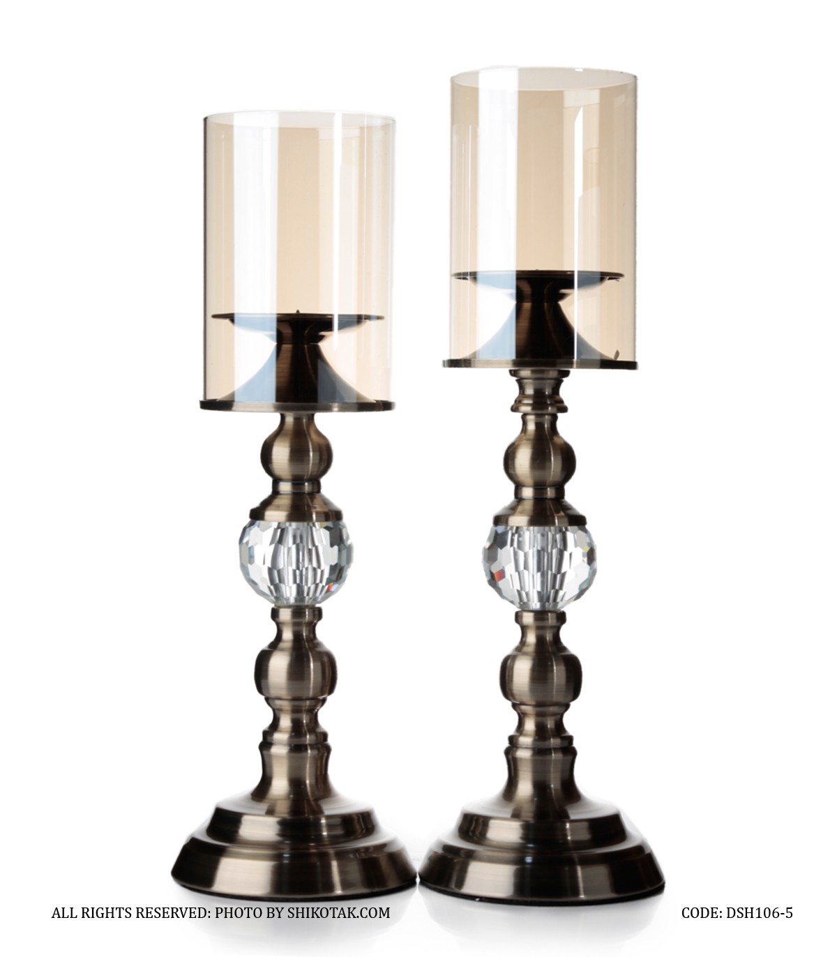 جاشمعی پایه برنزی کریستالی