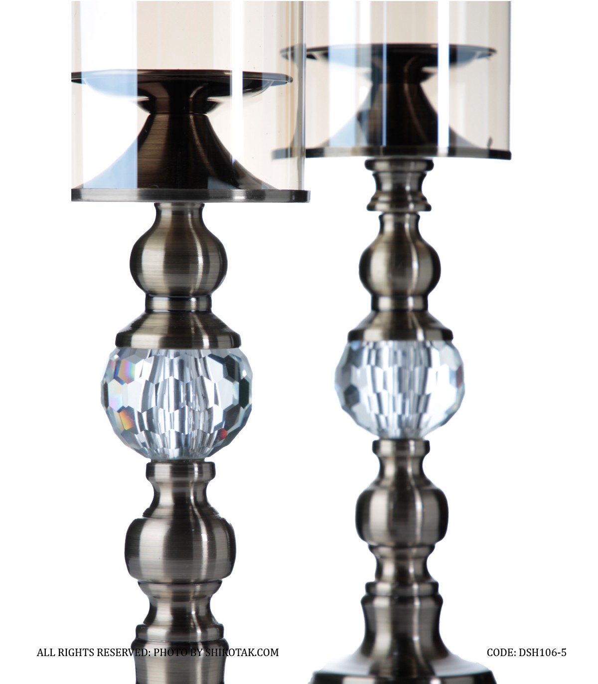 جاشمعی پایه برنزی کریستالی