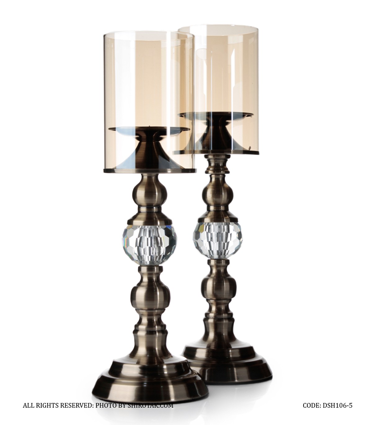 جاشمعی پایه برنزی کریستالی