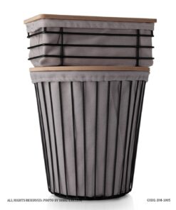 ست سطل و دستمال فلزی گرد مدل آنیسا