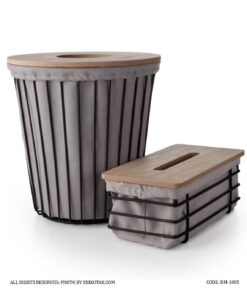 ست سطل و دستمال فلزی گرد مدل آنیسا