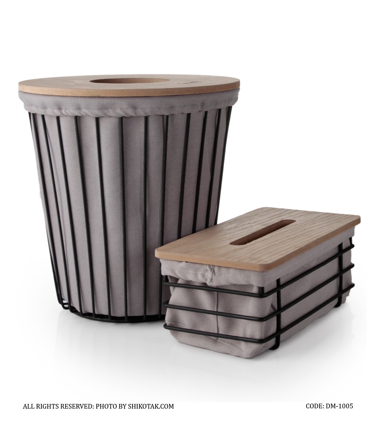 ست سطل و دستمال فلزی گرد مدل آنیسا