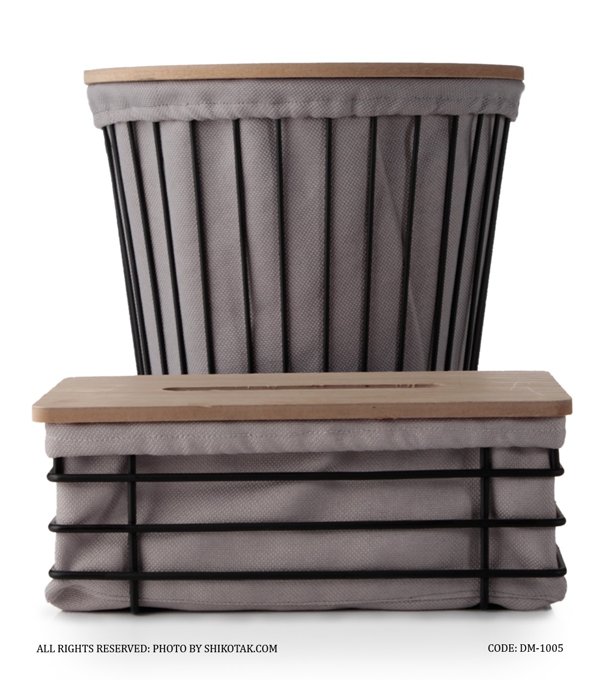 ست سطل و دستمال فلزی گرد مدل آنیسا