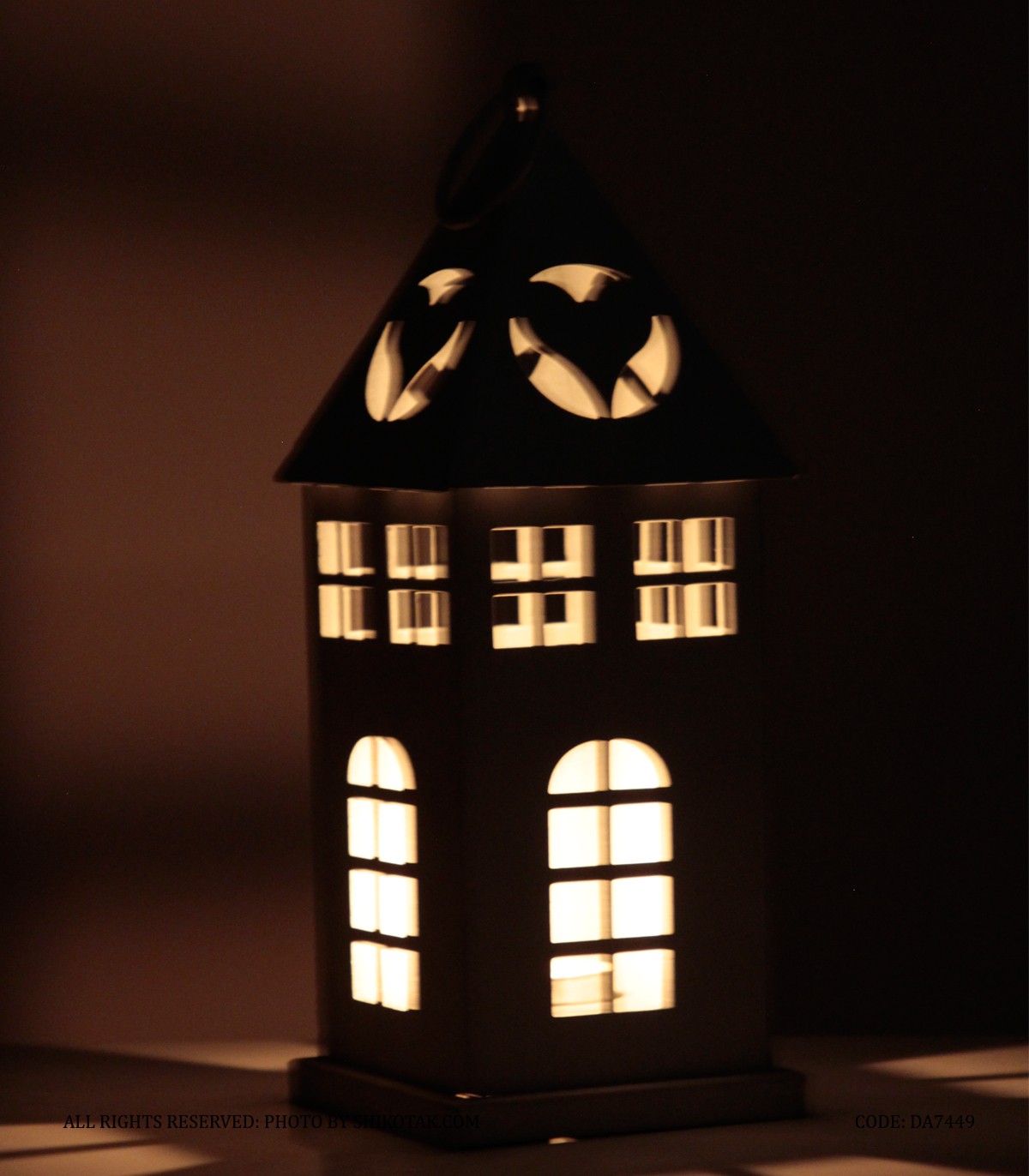 فانوس فلزی تزئینی طرح خانه