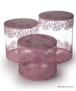 ست کندی باکس شیشه ای صورتی Sweet Home