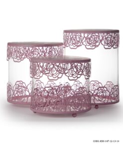 ست کندی باکس شیشه ای صورتی Sweet Home