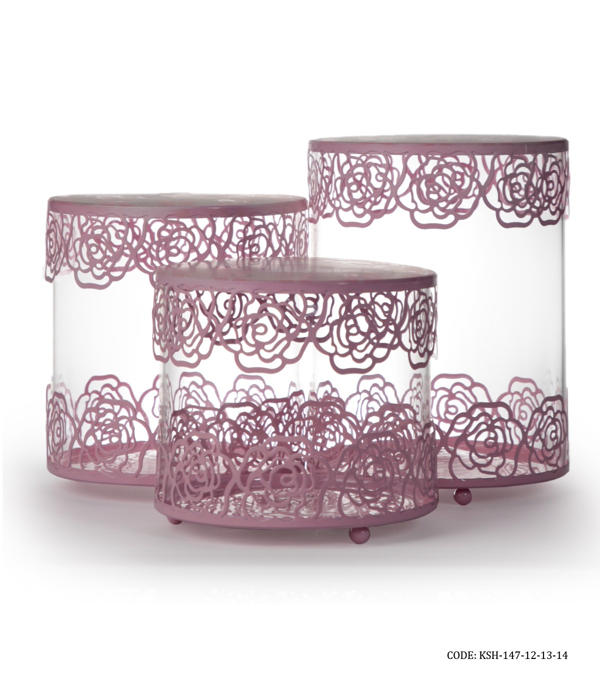 ست کندی باکس شیشه ای صورتی Sweet Home