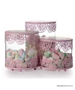 ست کندی باکس شیشه ای صورتی Sweet Home