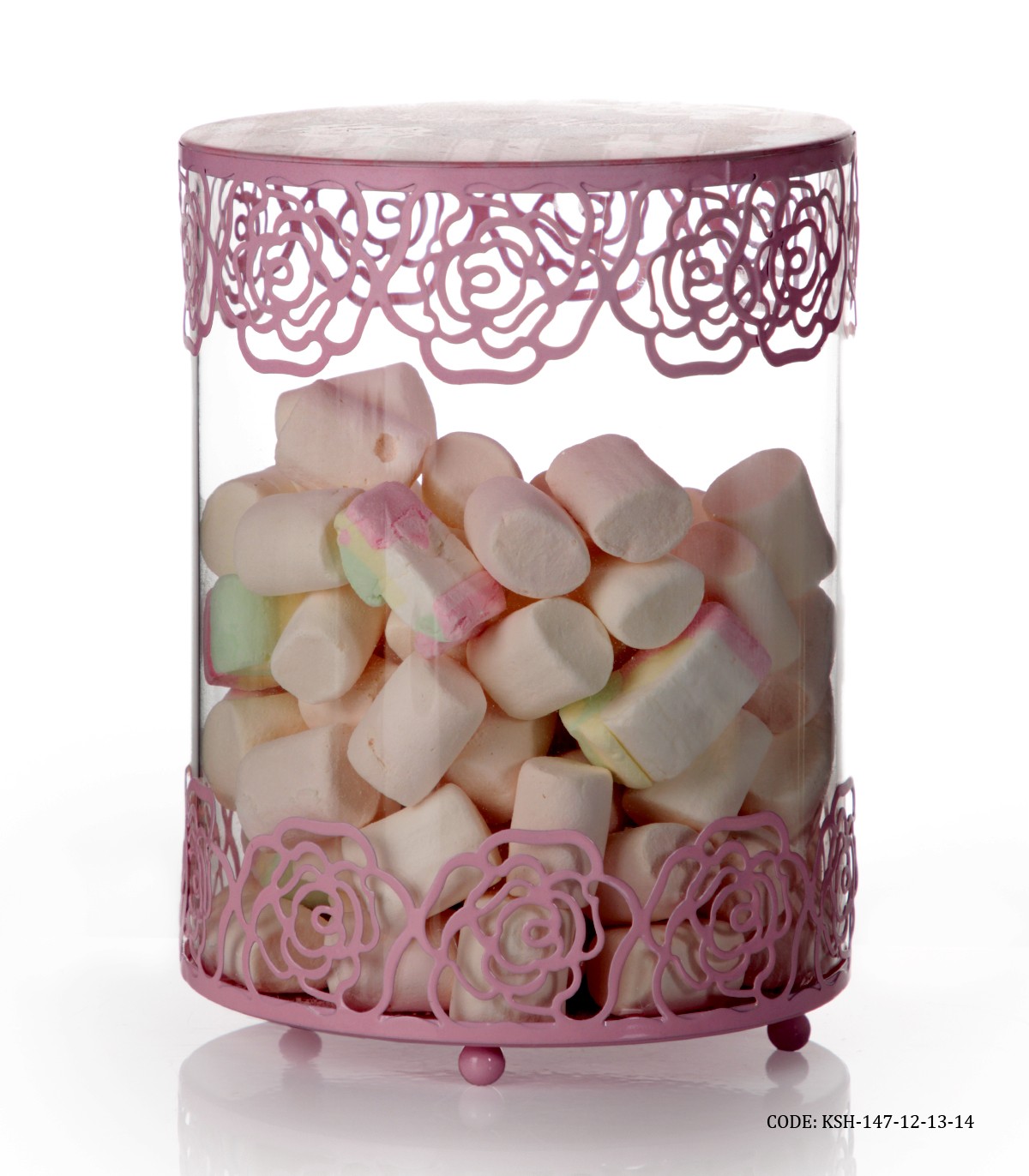 ست کندی باکس شیشه ای صورتی Sweet Home