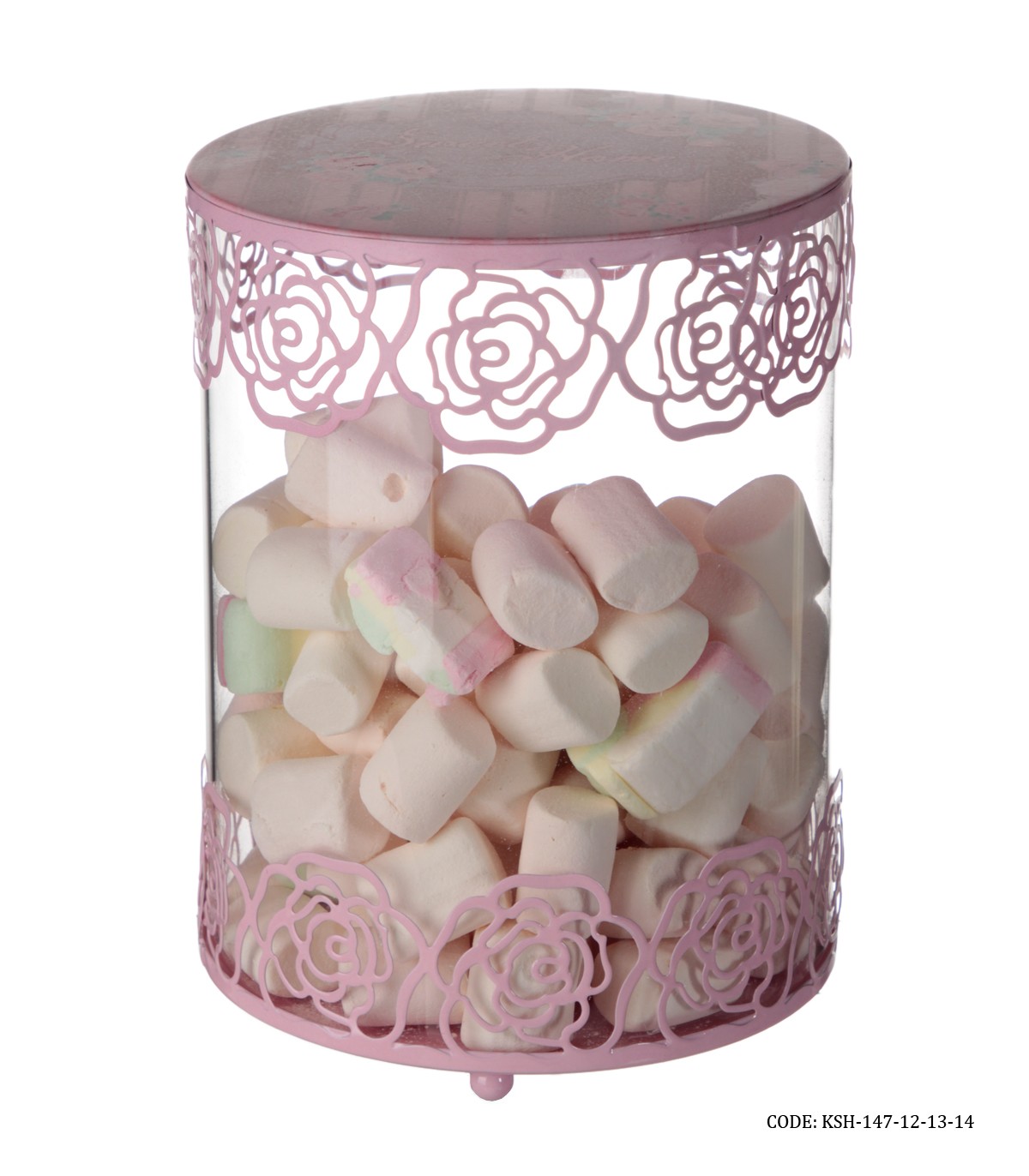 ست کندی باکس شیشه ای صورتی Sweet Home