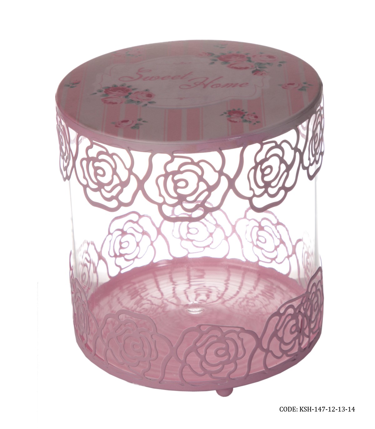 ست کندی باکس شیشه ای صورتی Sweet Home
