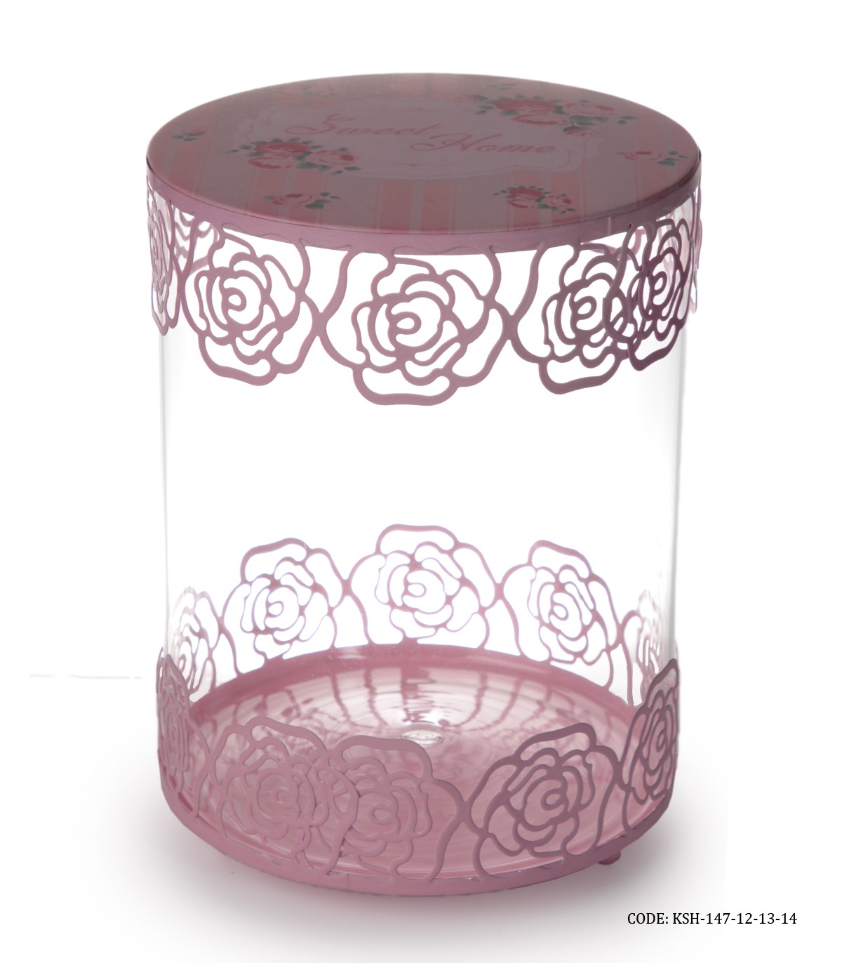 ست کندی باکس شیشه ای صورتی Sweet Home