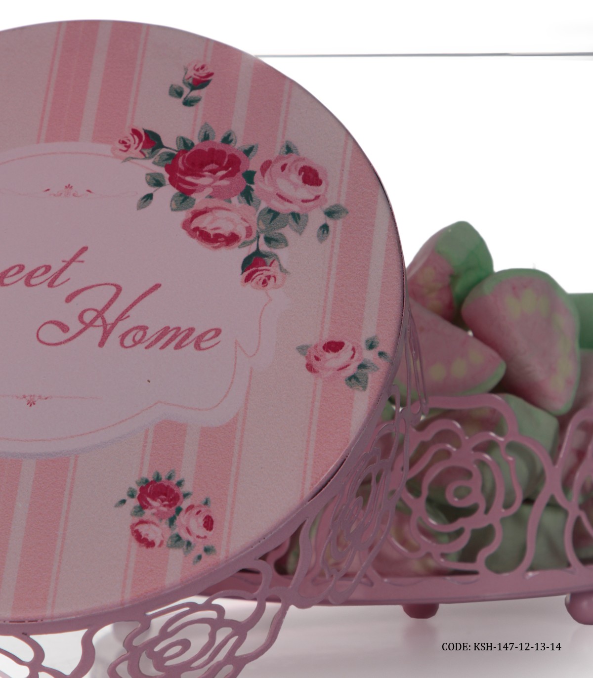 ست کندی باکس شیشه ای صورتی Sweet Home