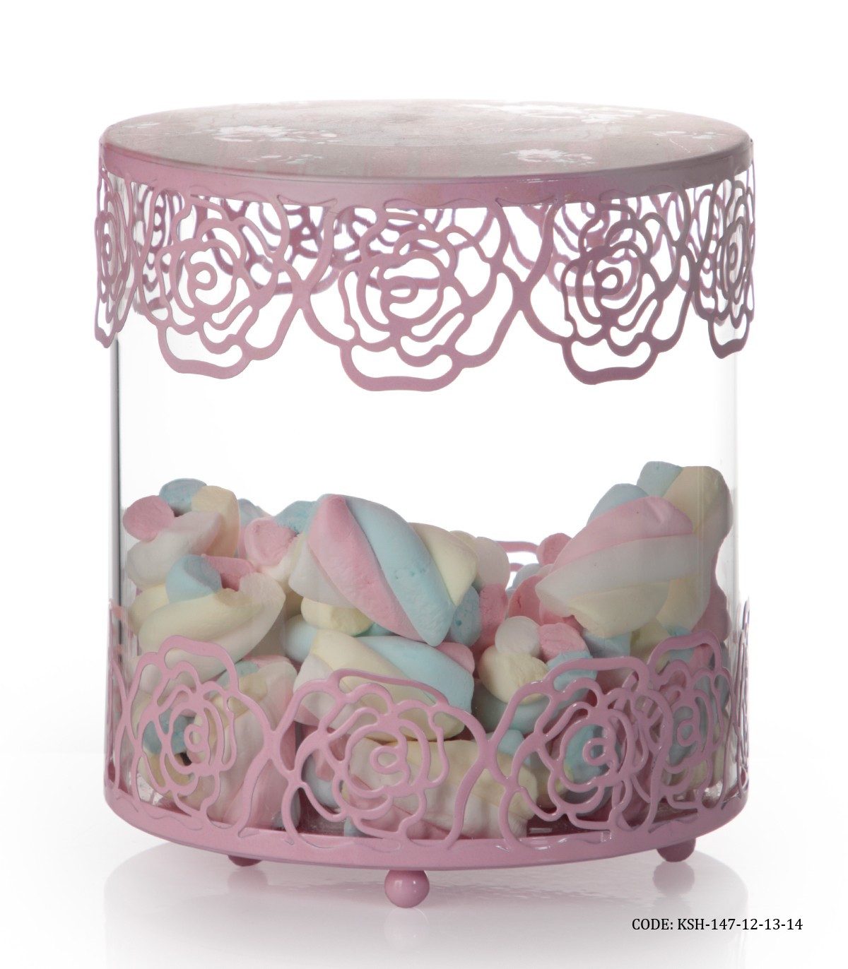 ست کندی باکس شیشه ای صورتی Sweet Home