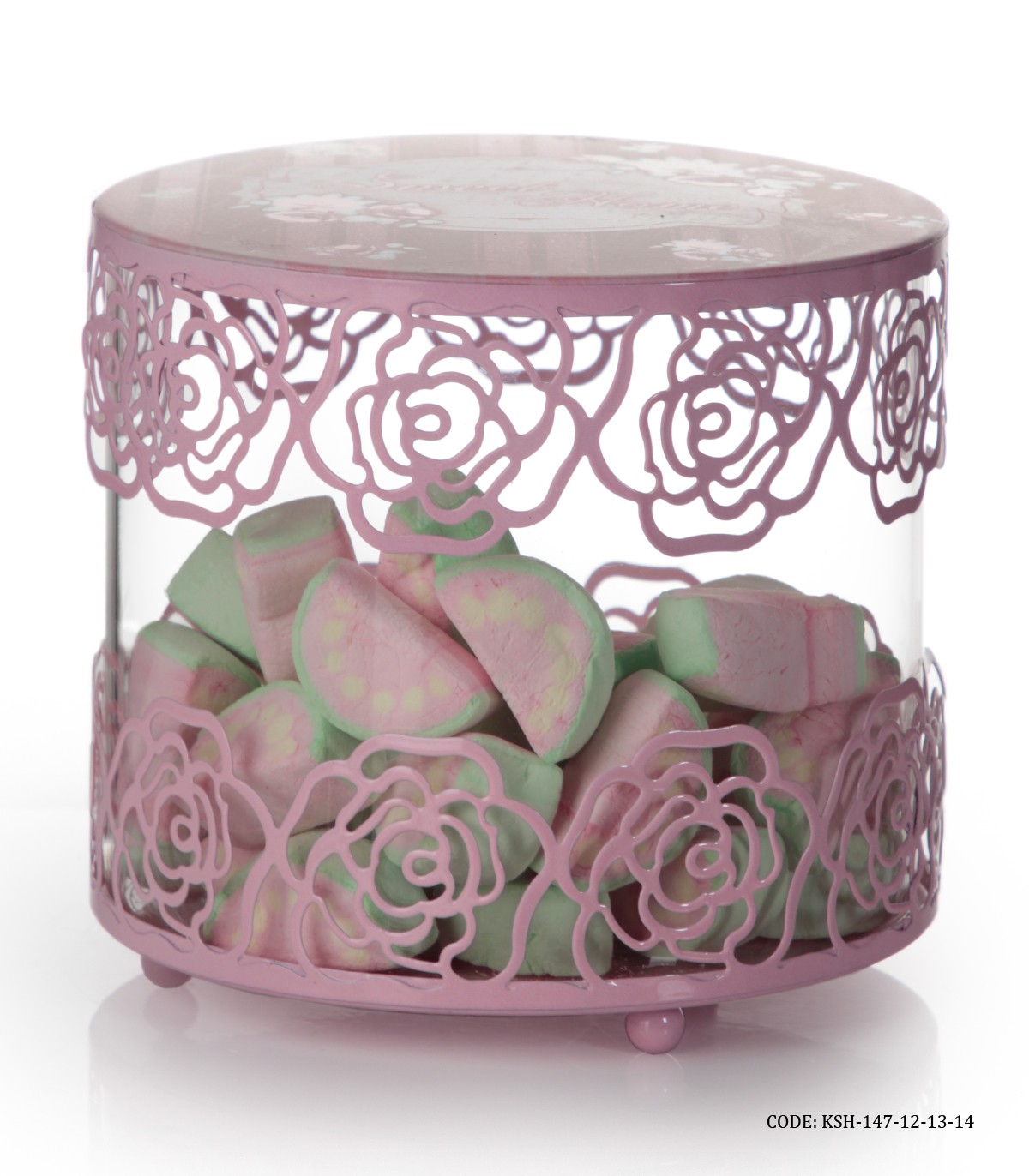 ست کندی باکس شیشه ای صورتی Sweet Home