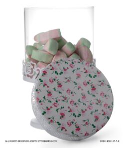 کندی باکس پایه دار سفید مدل Flowery