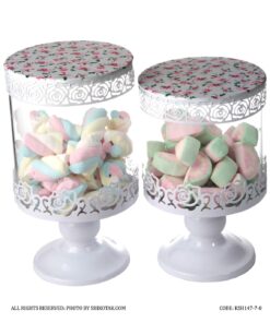 کندی باکس پایه دار سفید مدل Flowery