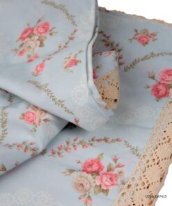 رومیزی ناهار خوری 4 نفره گلدار آبی