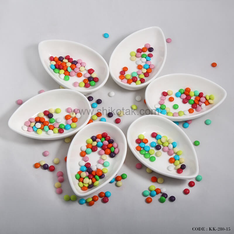 کاسه سرامیکی سفید طرح اشک