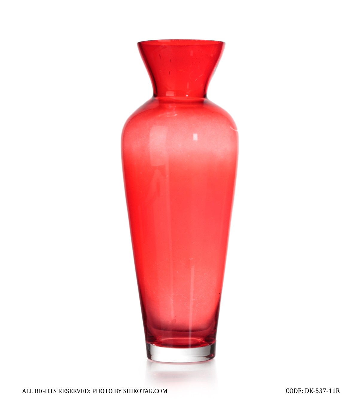 گلدان شیشه ای بدون پایه مدل قرمز