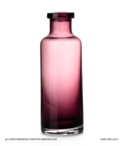 گلدان شیشه ای رومیزی شرابی طرح استوانه