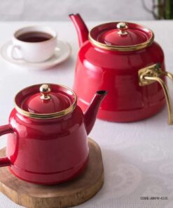 کتری قوری لعابی ترکیه ای برند AROW مدل آنیل قرمز