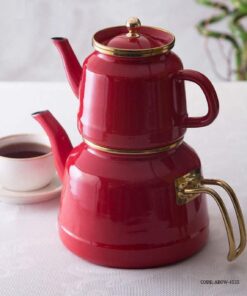 کتری قوری لعابی ترکیه ای برند AROW مدل آنیل قرمز