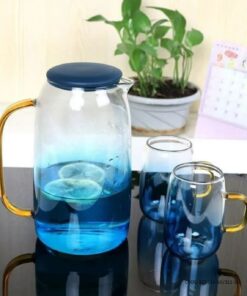 پارچ و لیوان پیرکس رنگی ترک مدل آیوان