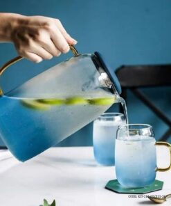 پارچ و لیوان پیرکس رنگی ترک مدل آیوان