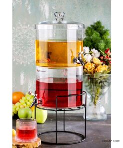 کلمن دو طبقه شیشه ای پایه استیل مدل 010