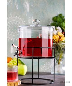 کلمن شیشه ای یک طبقه پایه استیل مدل 011