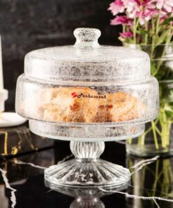 شکلات خوری شیشه ای پایه دار طرح ترک مدل آترا