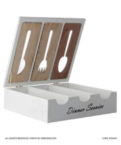 جا قاشقی چوبی سفید آشپزخانه