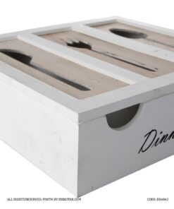 جا قاشقی چوبی سفید آشپزخانه